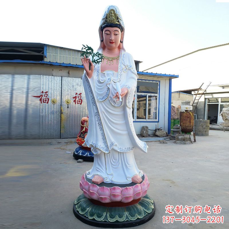 上海玻璃钢彩绘观音雕塑