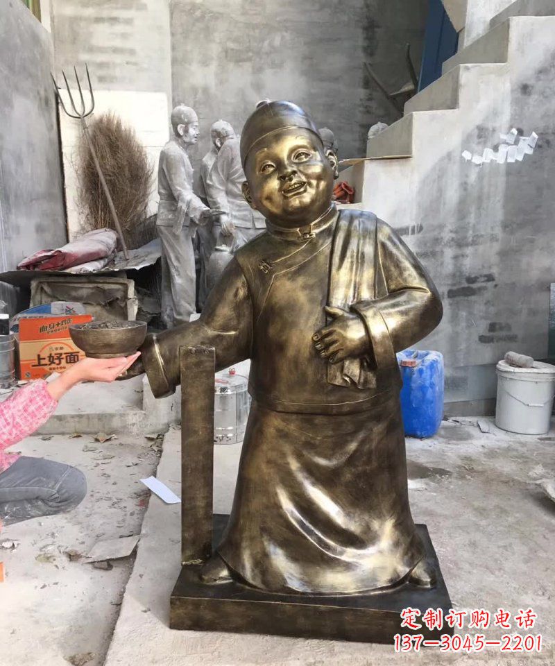 上海店小二铜雕——精美精致的人物雕塑