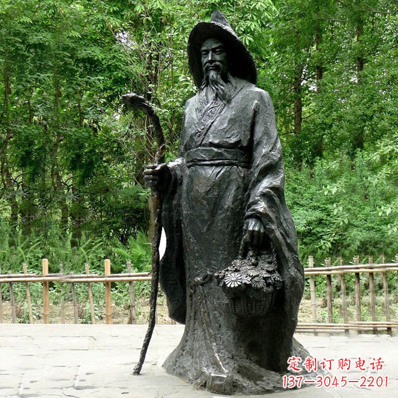 上海东晋著名诗人铜雕陶渊明雕像