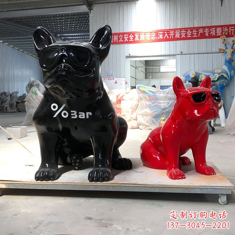 上海精致可爱的不锈钢斗牛犬雕塑