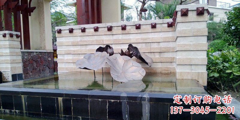 上海锻铜荷花荷叶雕塑