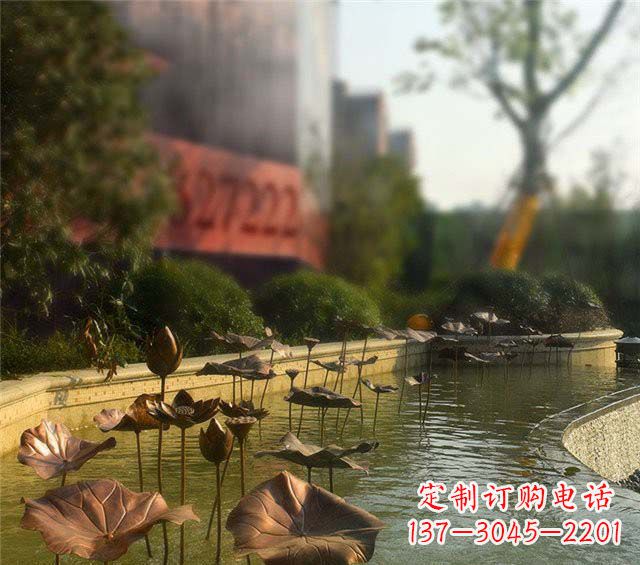 上海荷叶风情传承——锻铜荷花荷叶小区景观雕塑