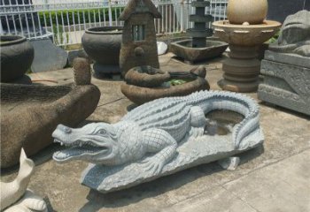 上海动物雕塑大理石鳄鱼