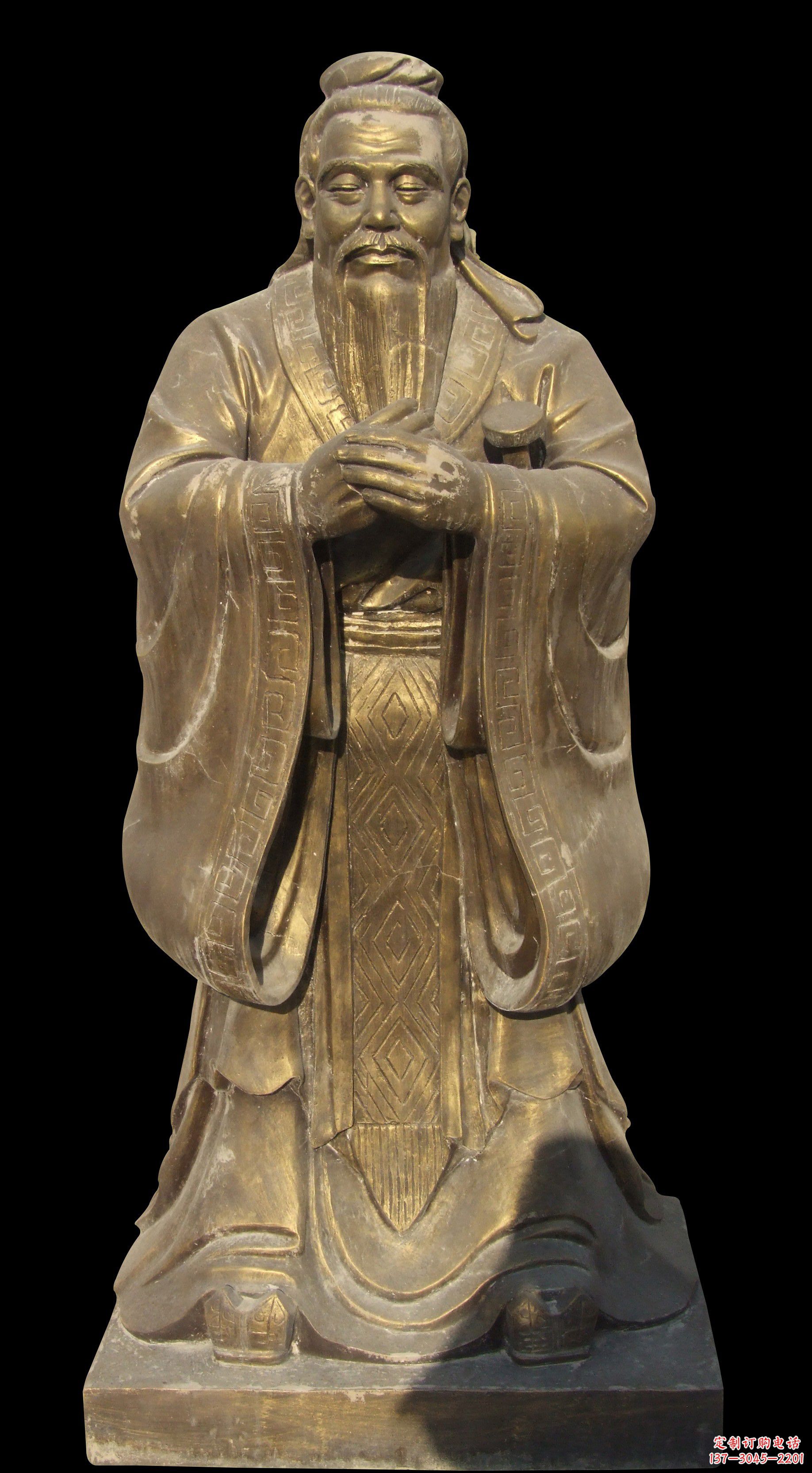 上海手工精美锻铜孔子铜雕像
