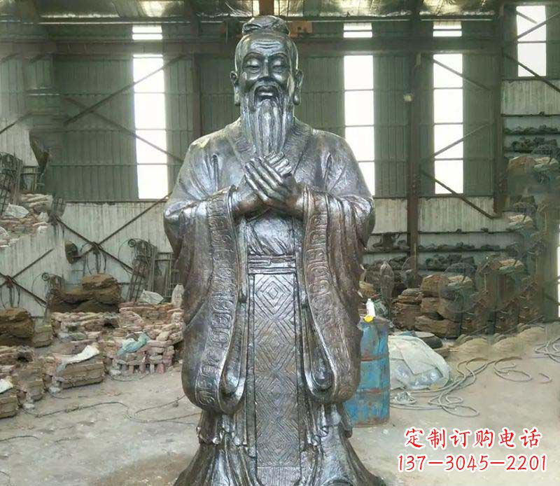 上海锻铜校园老子人物雕塑,铸就永恒的追求