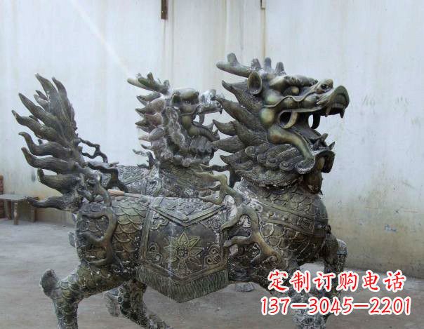 上海精致手工铜麒麟雕塑