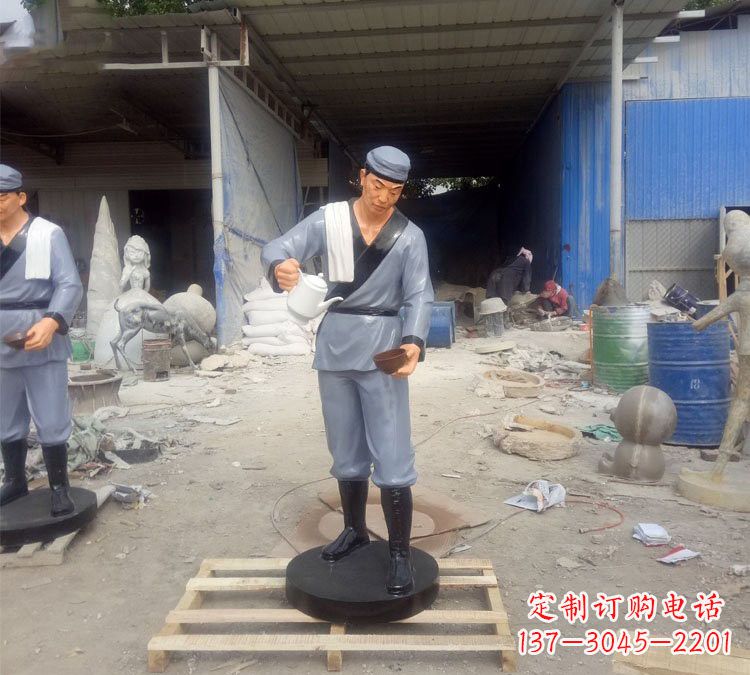 上海铝合金仿真店小二雕塑