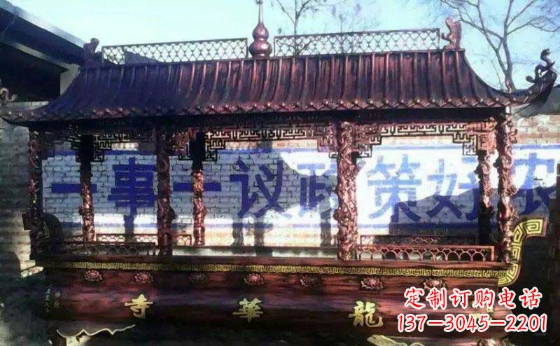 上海方形寺庙香炉铜雕塑