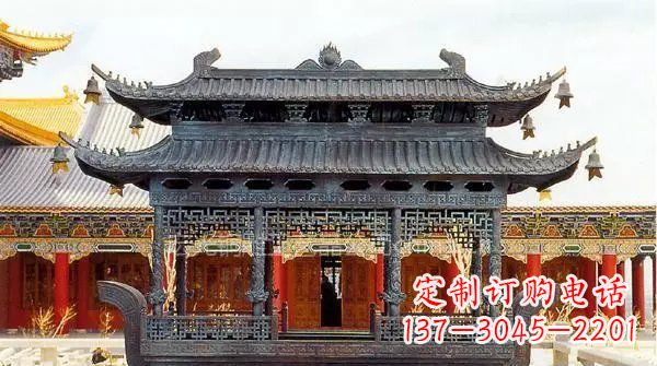 上海方形寺庙香炉铜雕塑