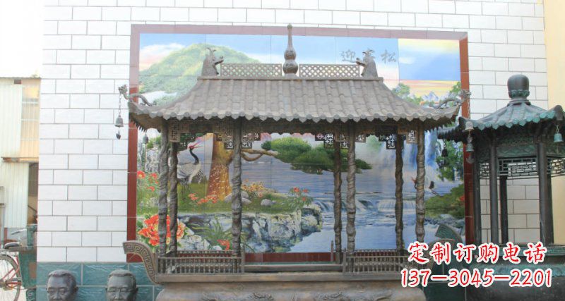 上海方形香炉寺庙铜雕塑