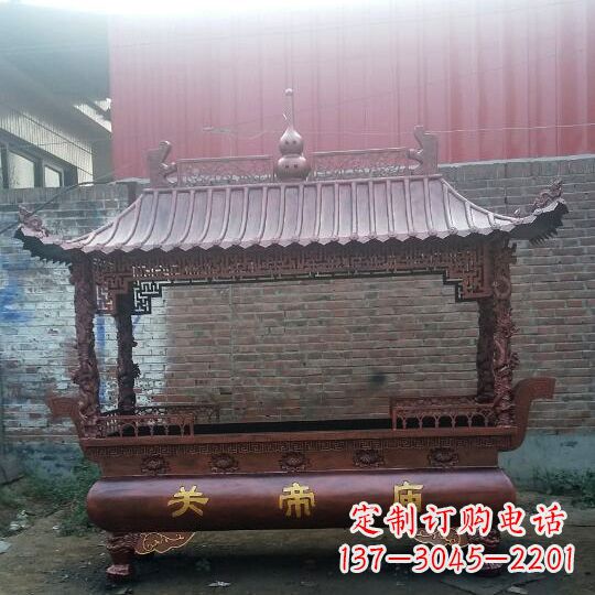 上海方形香炉铜雕塑，精美香炉雕塑