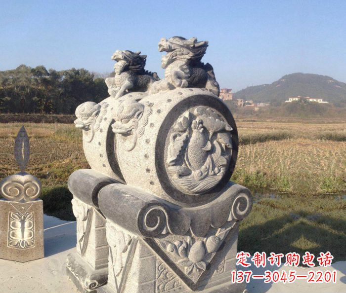 上海仿古抱鼓石门墩雕塑