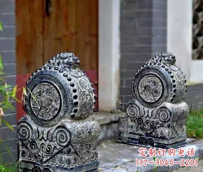 上海精美仿古抱鼓石门墩雕塑