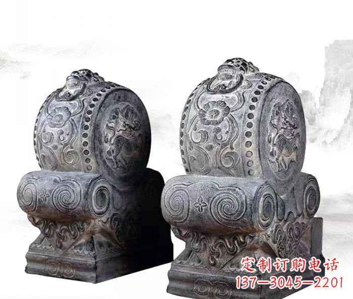 上海仿古抱鼓石门墩雕塑