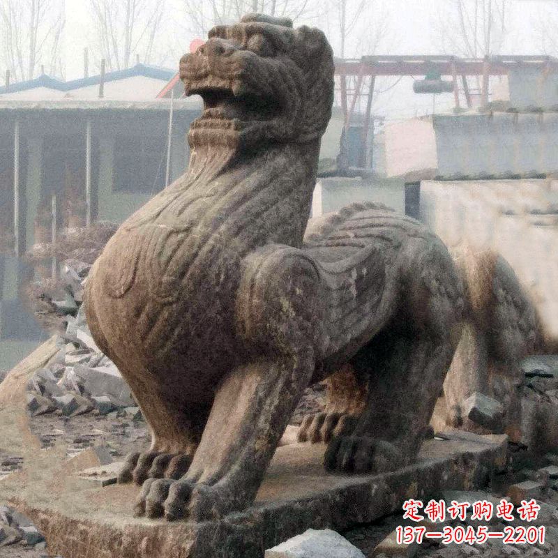 上海中领雕塑狴犴青石雕塑融入古代神话的历史文化风格