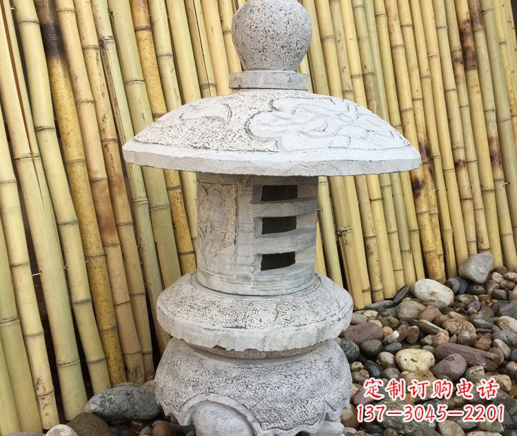 上海仿古公园照明灯笼石雕