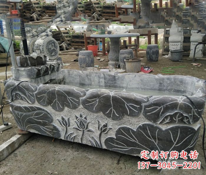 上海传统石雕·精美荷花雕塑