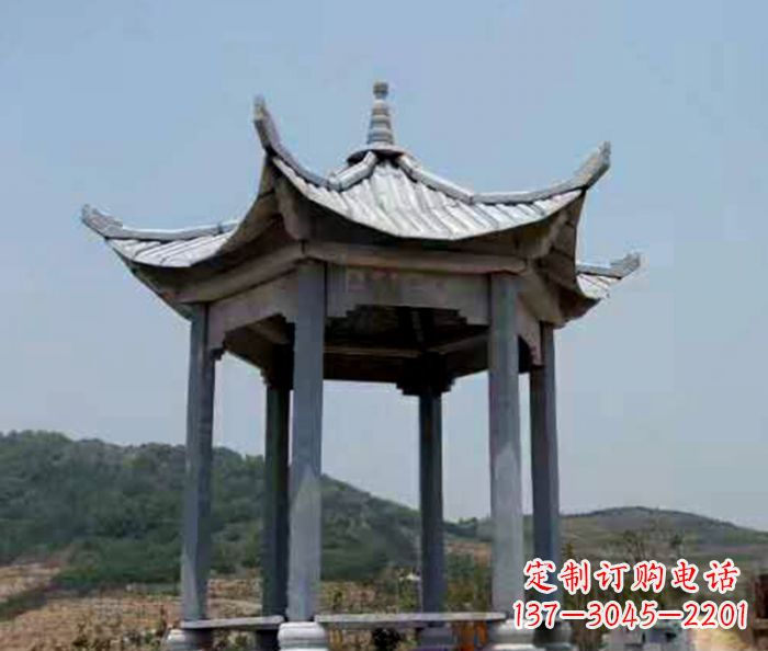 上海仿古六角凉亭石雕 (5)