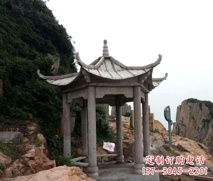 上海风格独特的仿古凉亭石雕