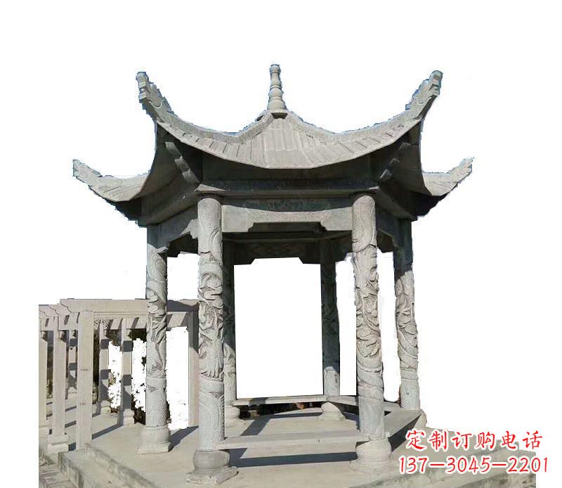 上海传统风格凉亭石雕