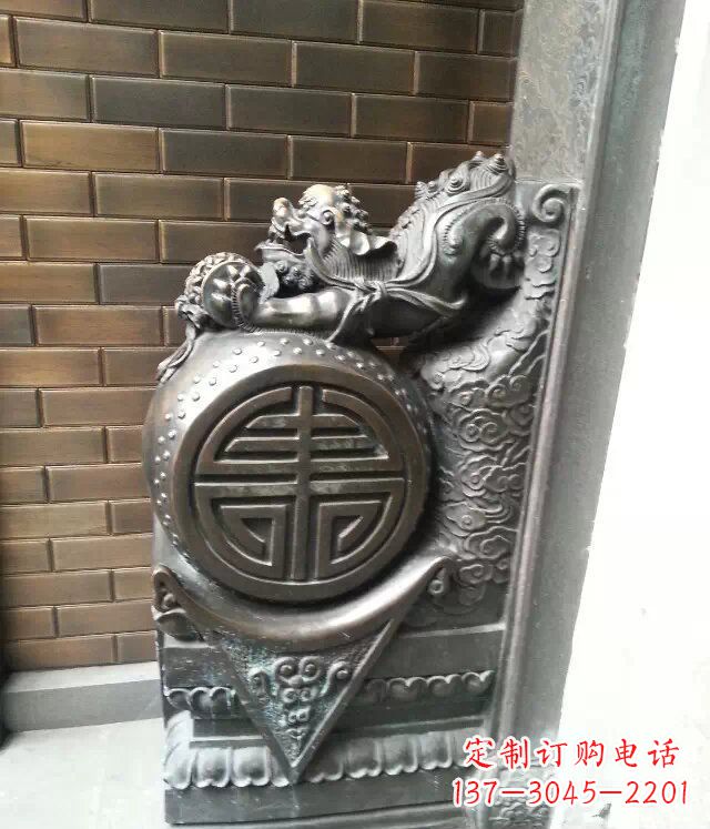 上海仿古门墩铜雕