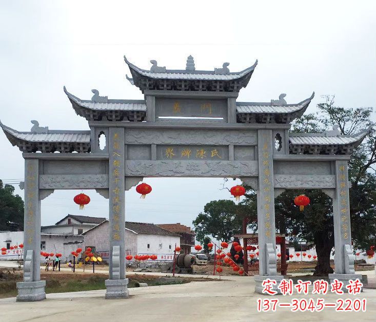 上海精美仿古牌坊石雕