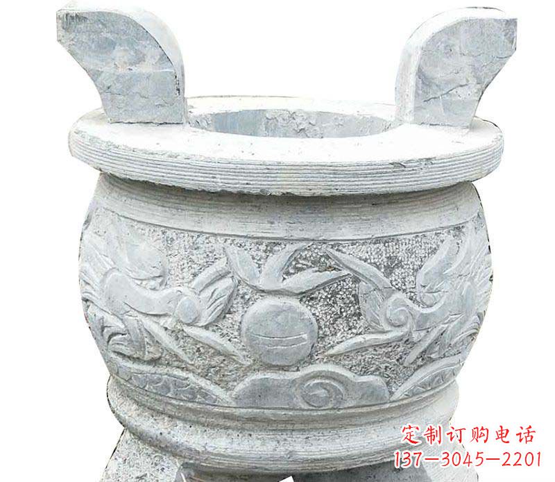 上海精美仿古三足香炉石雕