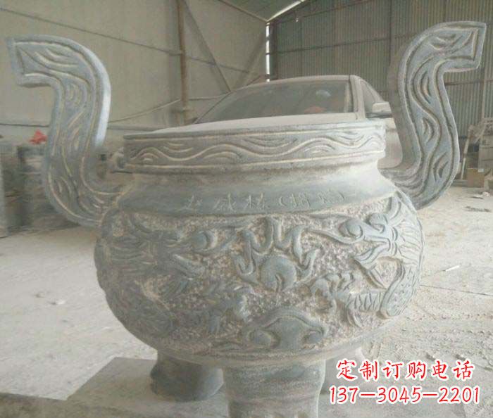 上海青铜仿古三足香炉石雕