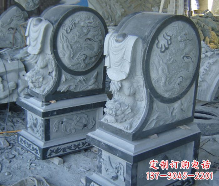上海仿古石门墩招财抱鼓石雕塑