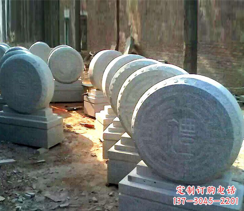 上海仿古石门墩招财抱鼓石雕