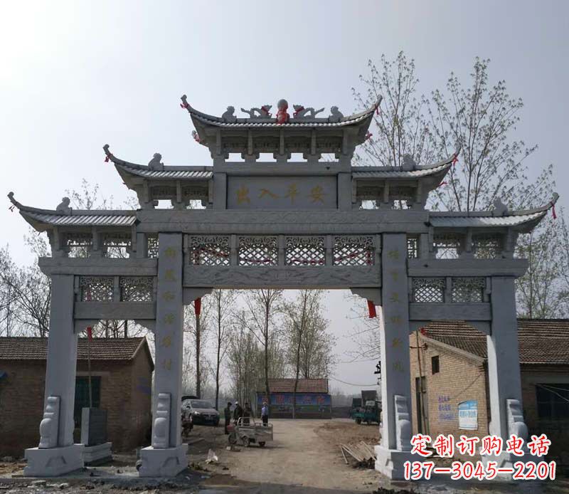 上海仿古石牌坊石雕