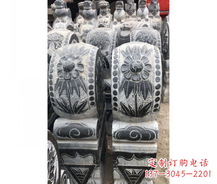 上海仿古石门墩镇宅抱鼓石雕塑
