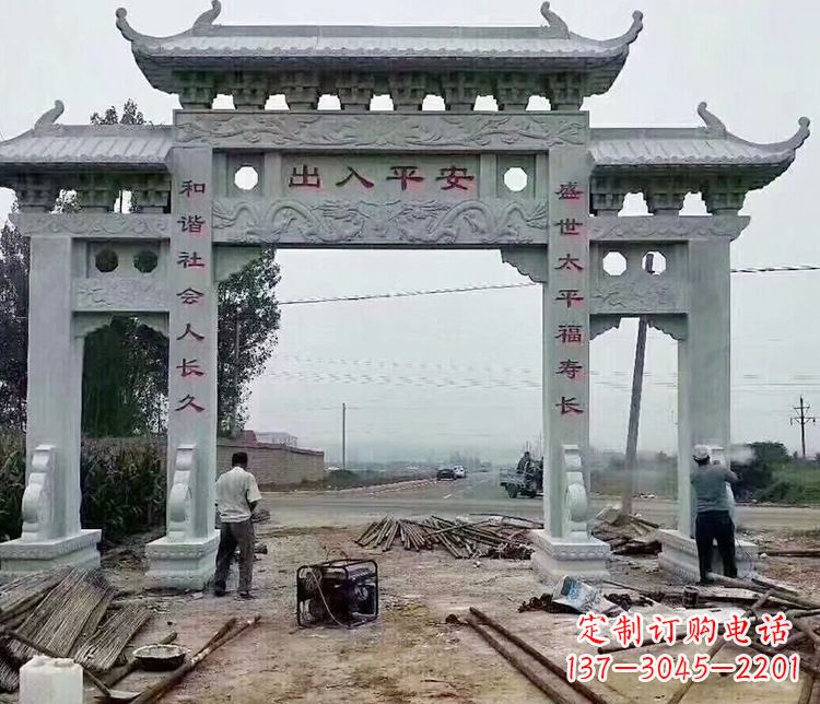 上海仿古石牌坊石雕