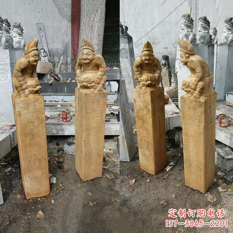 上海经典仿古拴马桩雕塑
