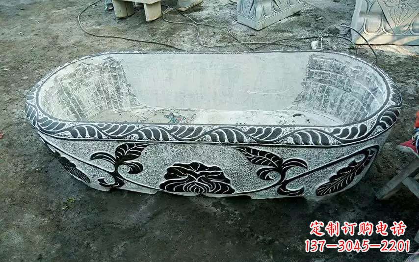 上海风格独特的仿古石头水缸雕塑
