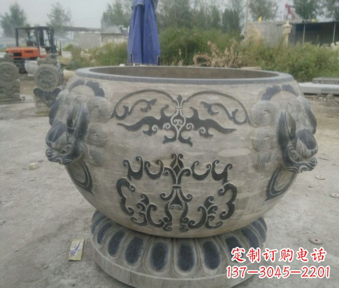 上海仿古圆形水缸石雕