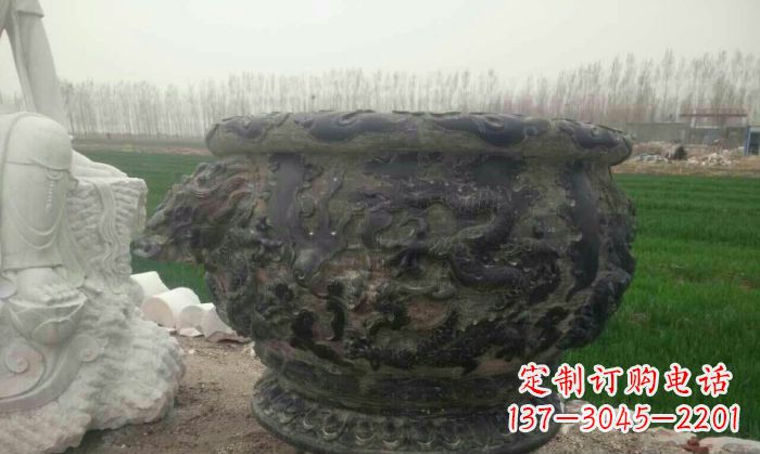上海仿古圆形水缸石雕