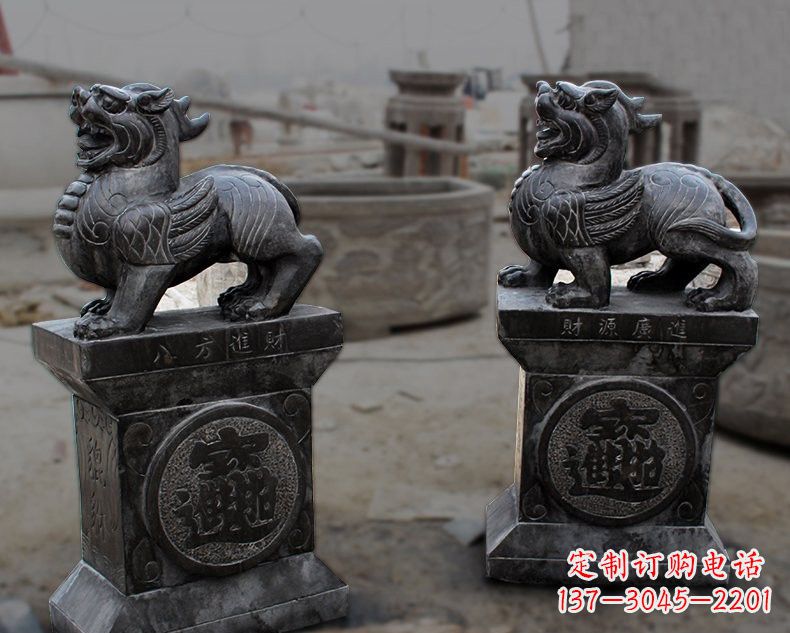 上海仿古招财进宝貔貅石雕