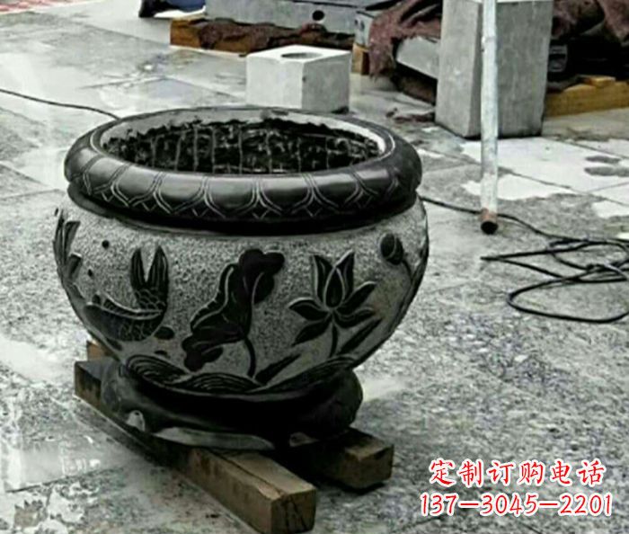 上海仿古招财水缸石雕 (2)