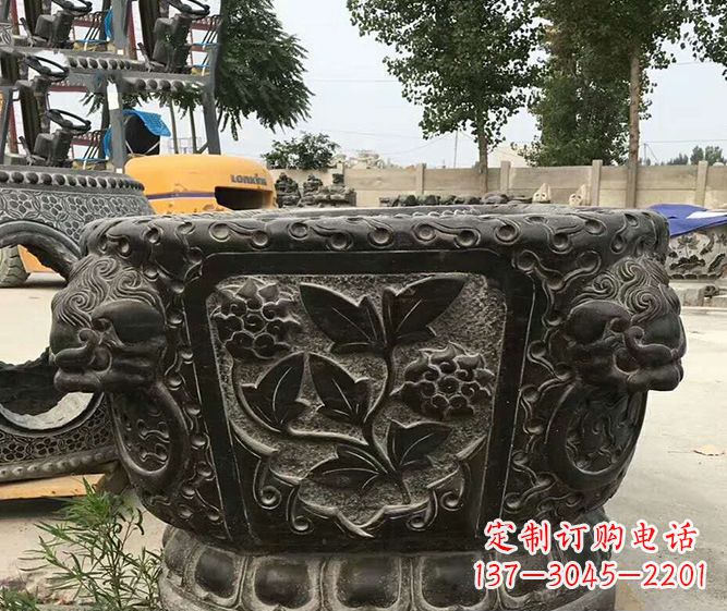 上海仿古招财水缸石雕 (3)