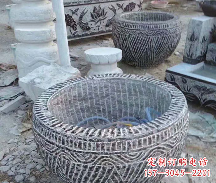 上海仿古招财水缸石雕