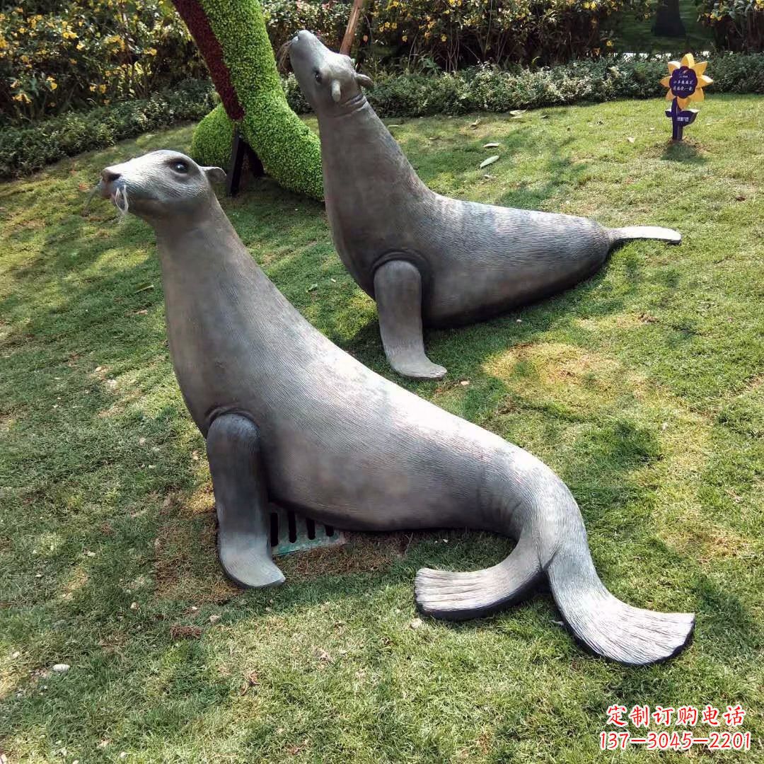 上海精美玻璃钢海豹雕塑