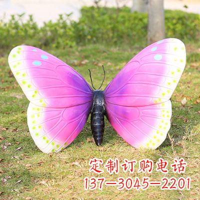 上海紫白色仿真蝴蝶雕塑