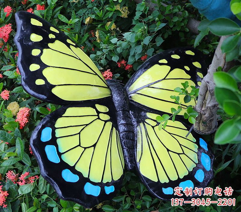 上海仿真蝴蝶摆件玻璃钢雕塑
