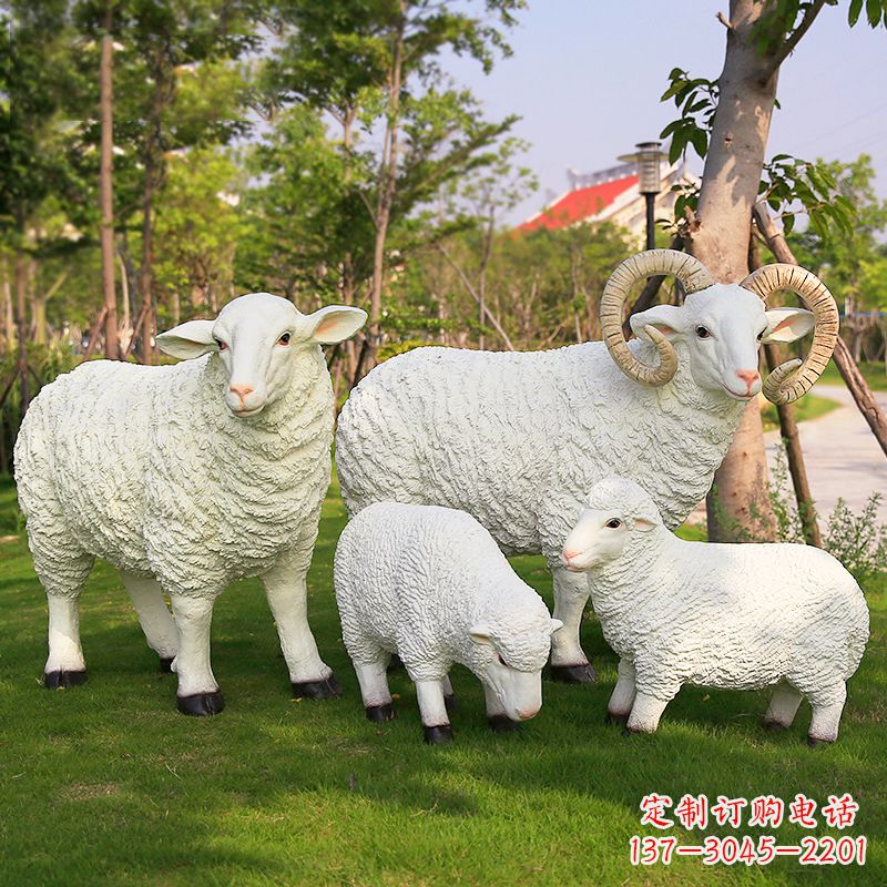 上海乡村绵羊雕塑 – 农家院庭院仿真动物摆件