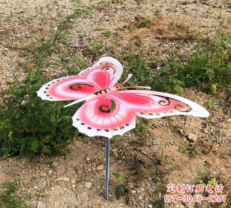 上海粉红色不锈钢蝴蝶雕塑