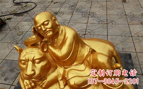 上海伏虎罗汉铜雕,古典美学与艺术的完美结合