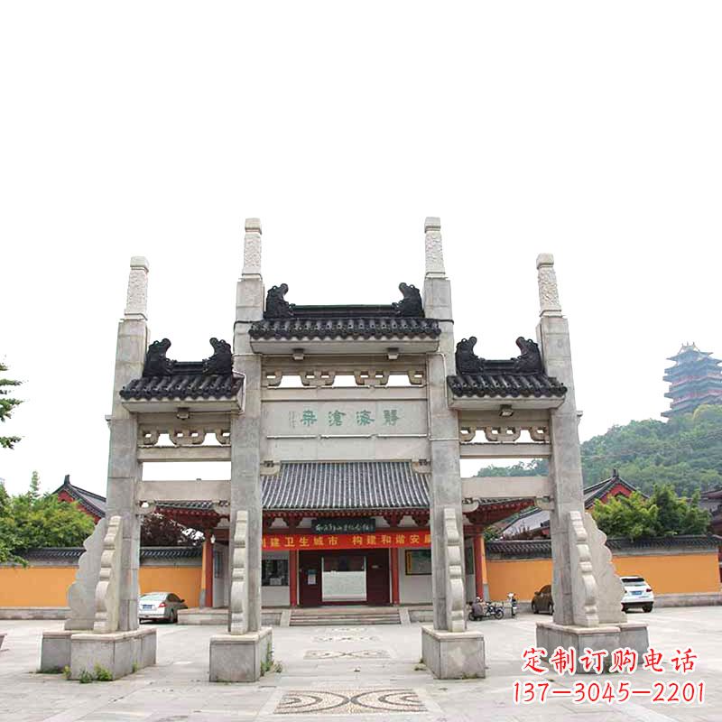 上海艺术镶嵌石牌坊雕塑