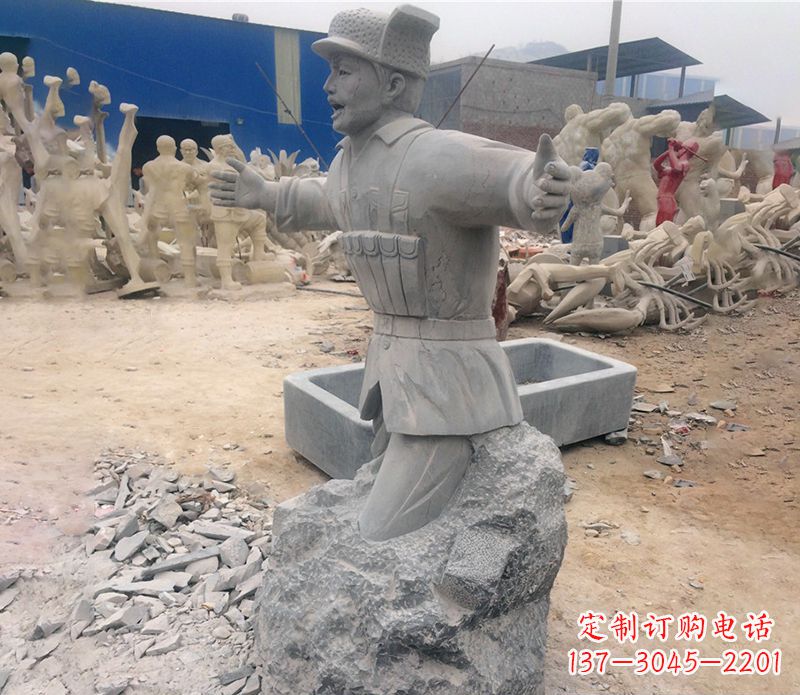 上海中领雕塑荣誉历史革命先驱黄继光石雕