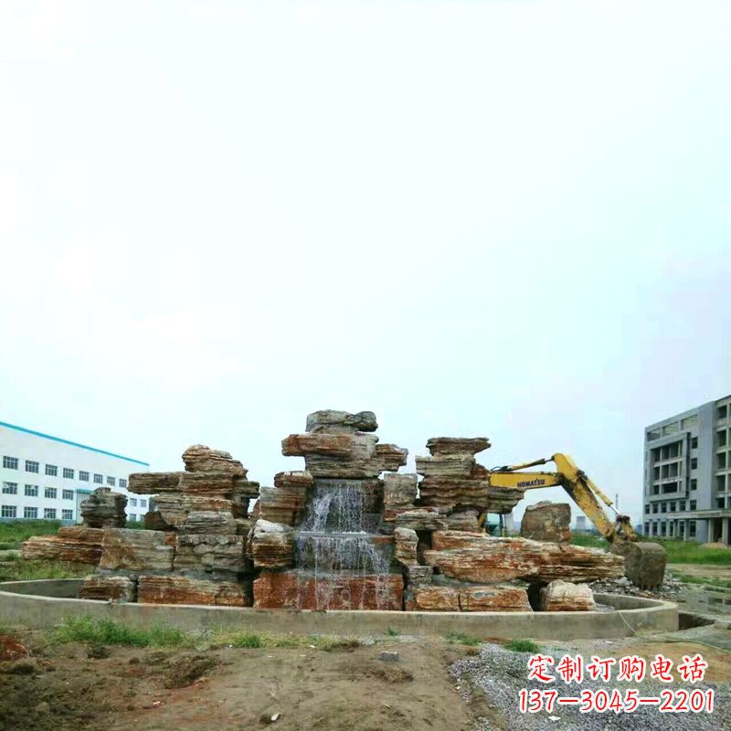 上海工厂园林千层石流水假山景观